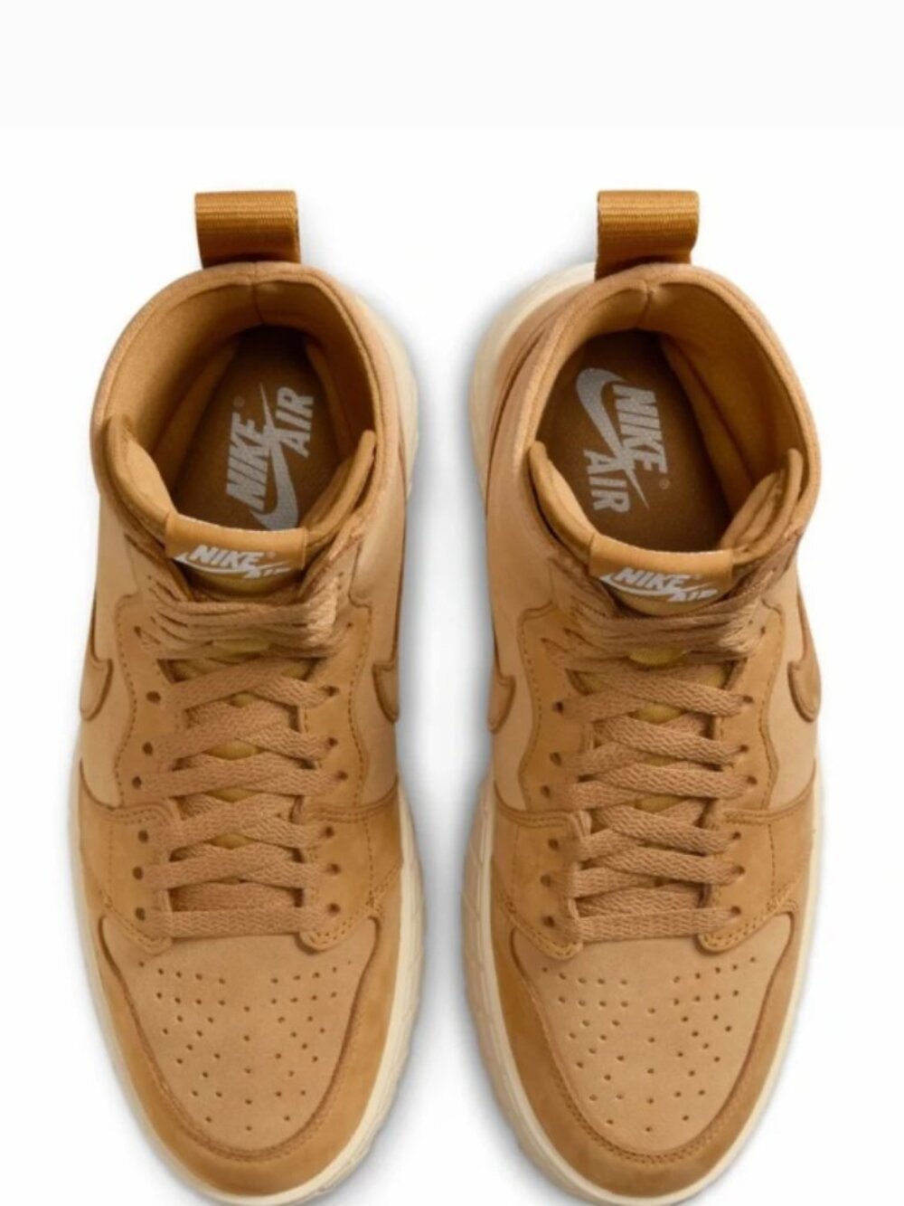 New - Nike Air Jordan 1 High-Top Brooklyn Boots Women's Wheat/Muslin-Wheat FJ573 - Picture 11 of 13